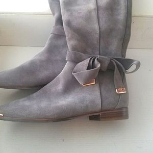 Ted Baker gray suede boots